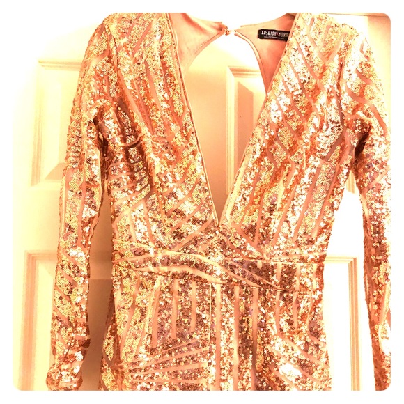 none Other - Sparkly Rose Gold Romper